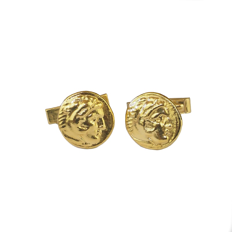 Thumbnail of Greek Coin Of Alexander The Great Eighteen Carat Gold On Silver Cufflinks image