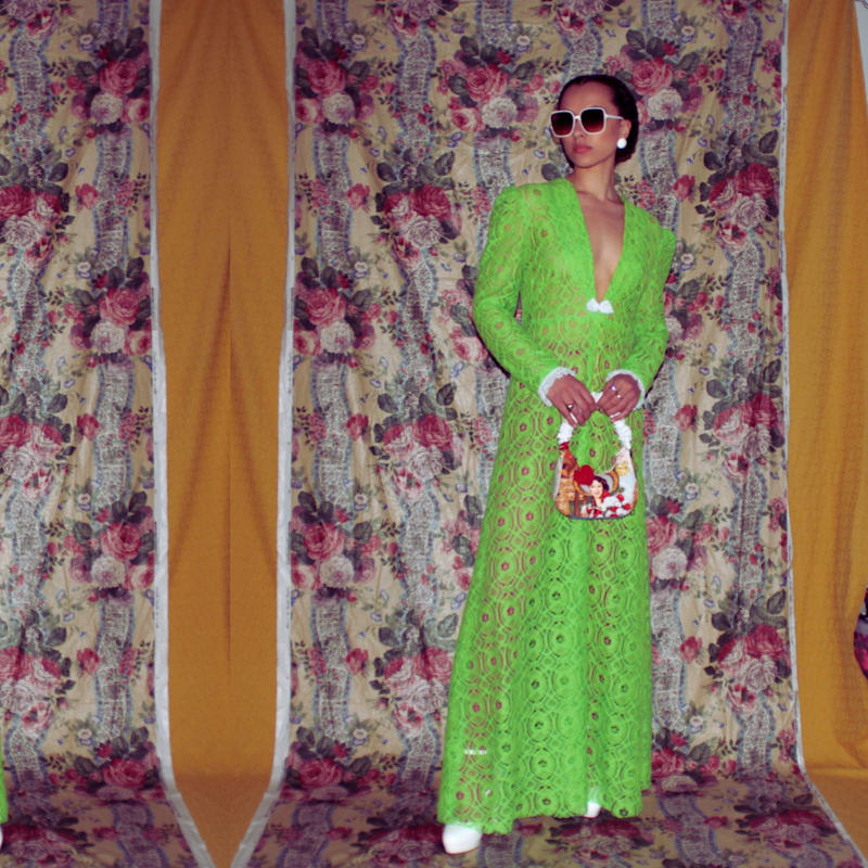 Thumbnail of Green Boho Lace Maxi Dress image