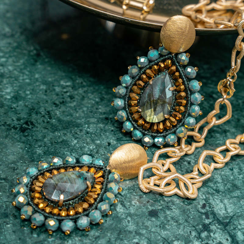 Thumbnail of Green Earrings Berber Drop L image
