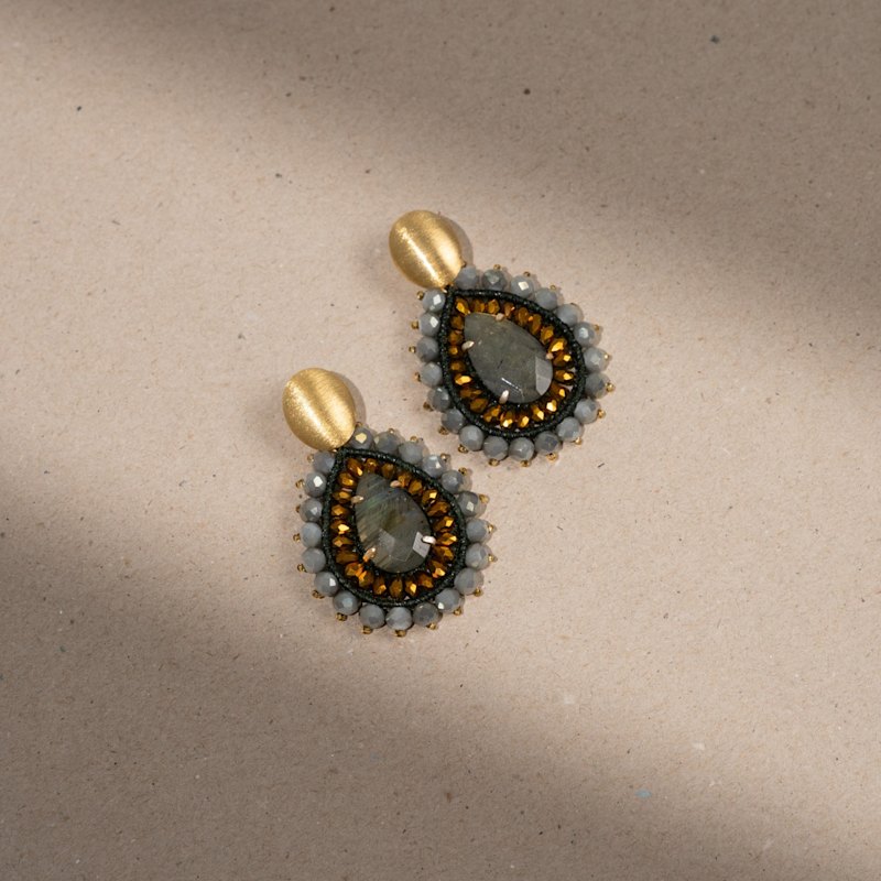 Thumbnail of Green Earrings Berber Drop L image