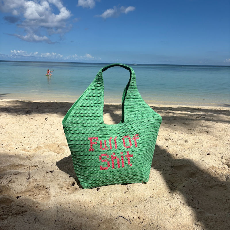 Thumbnail of Green Full Of Shit Beach Bag image