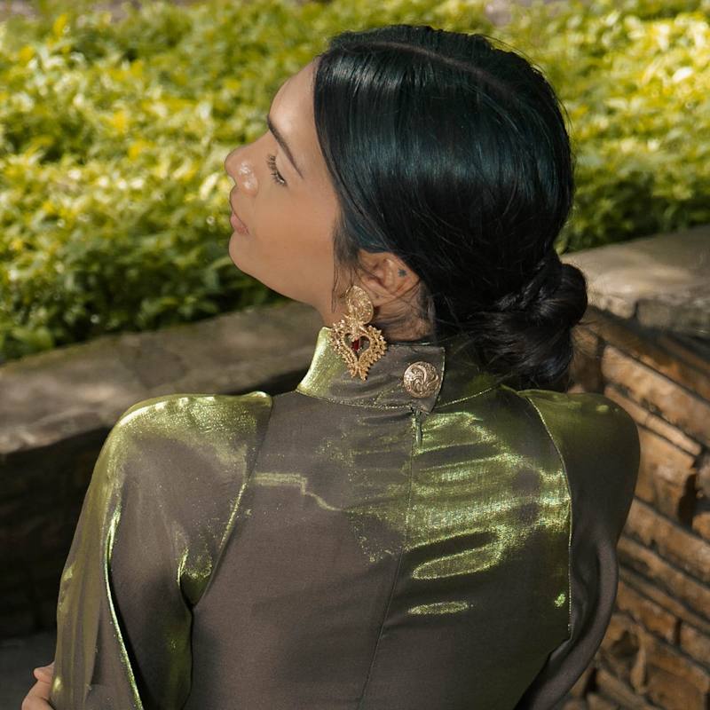 Thumbnail of Green Gladiolus Long Dress image