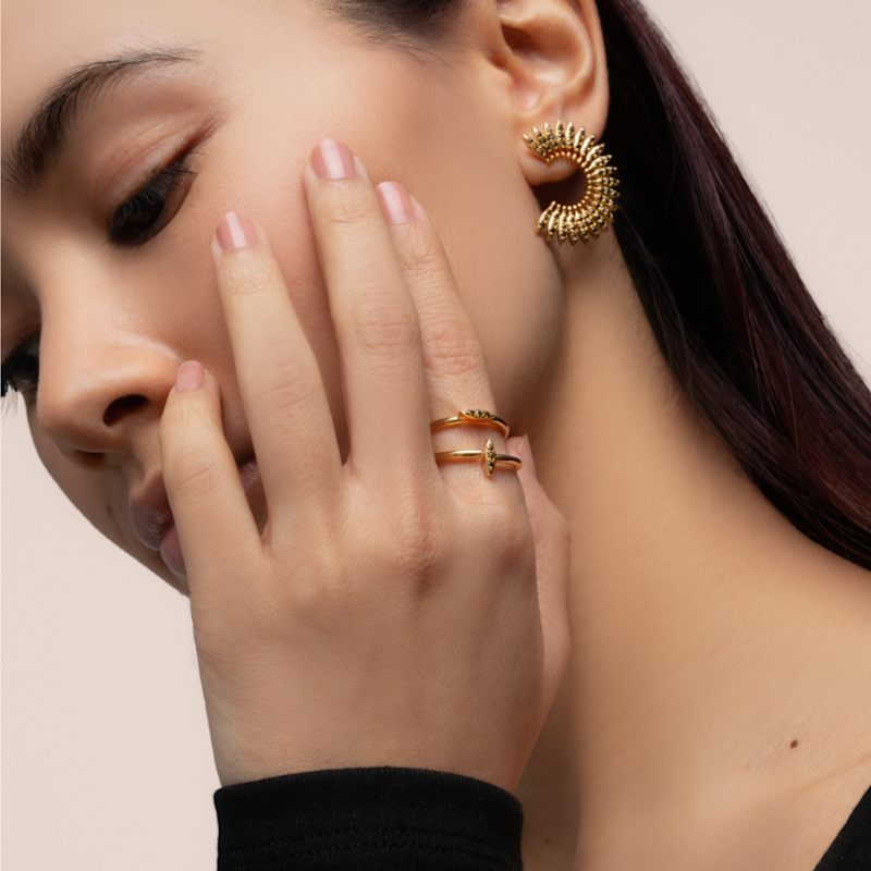 Thumbnail of Green Goldplated Marrakech Earrings image