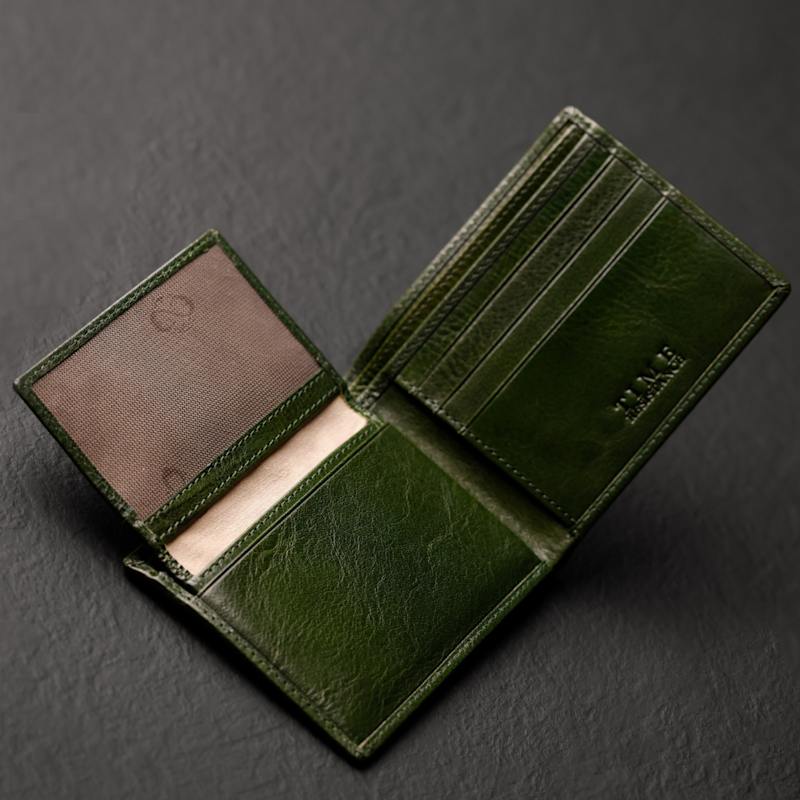 Green Leather Bifold Wallet - Poetic Justice | Time Resistance