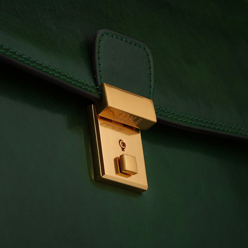 Thumbnail of Leather Briefcase - The Sound Of The Mountain - Green image
