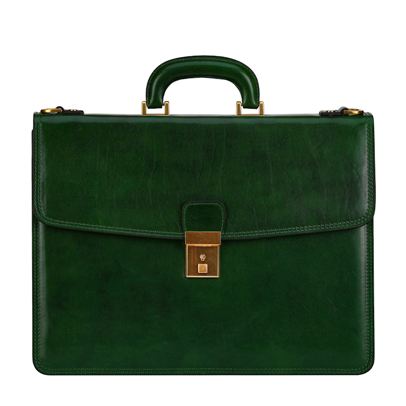 Thumbnail of Leather Briefcase - The Sound Of The Mountain - Green image