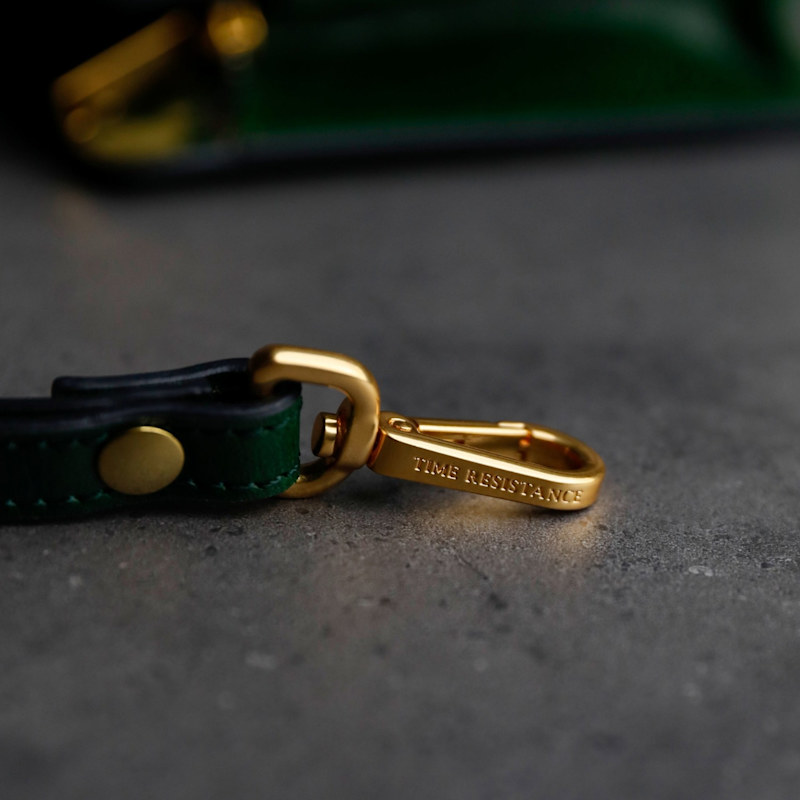 Thumbnail of Green Leather Clutch Purse - Decameron image