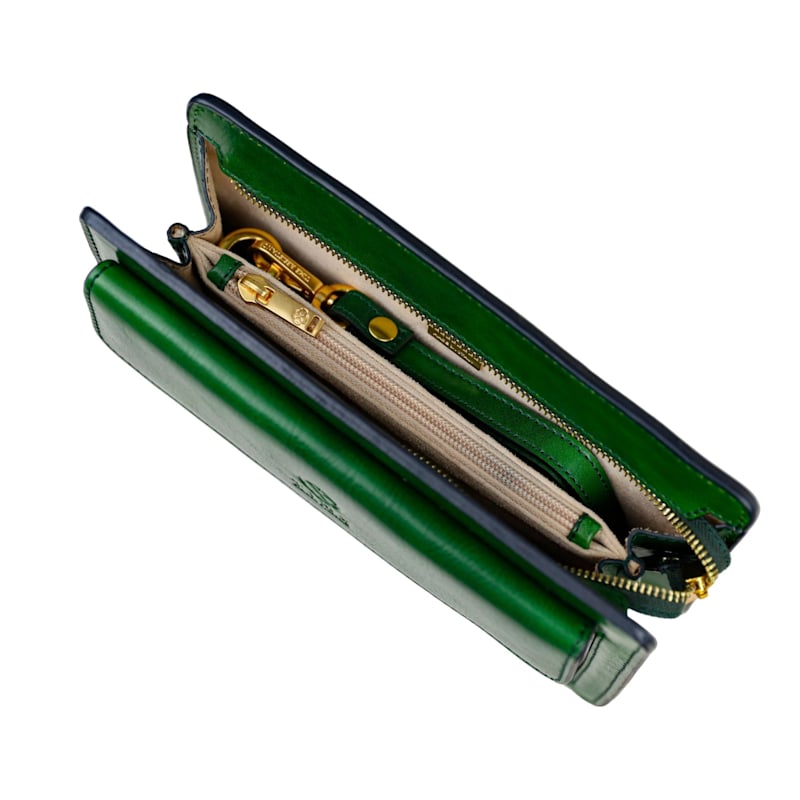 Thumbnail of Green Leather Clutch Purse - Decameron image