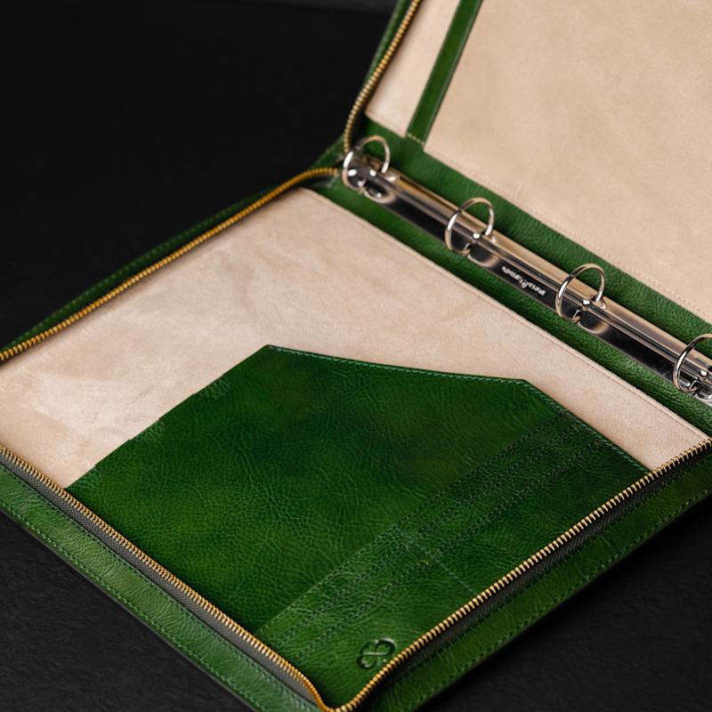Thumbnail of Green Leather Portfolio With Binder - Joy In The Morning image