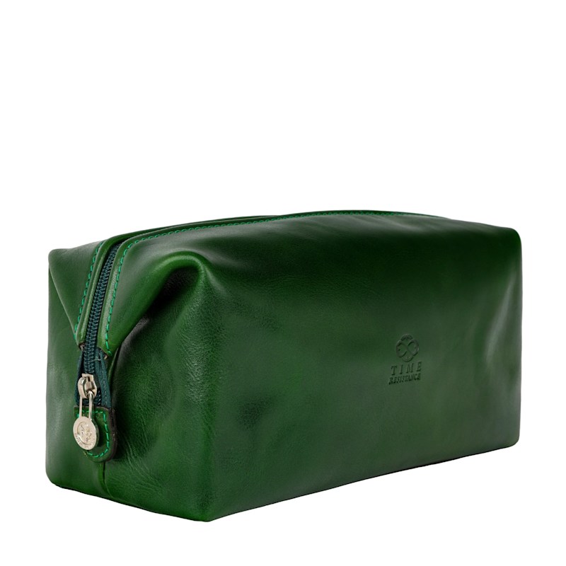 Thumbnail of Green Leather Toiletry Bag For Women - Four Past Midnight image