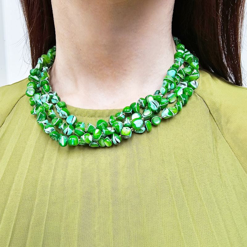 Thumbnail of Green Natural Shell Multi-Layers Necklace image