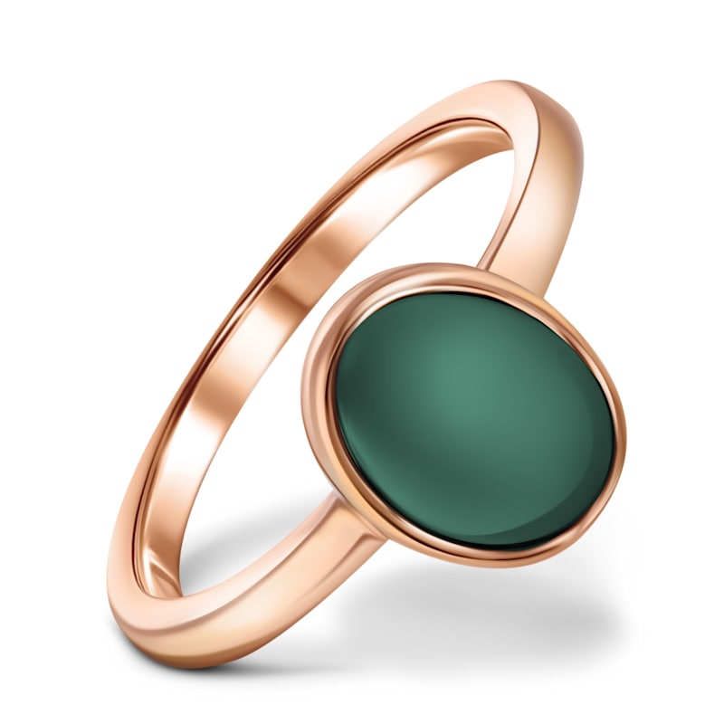 Thumbnail of Green Onyx Healing Rose Gold Stack Ring image