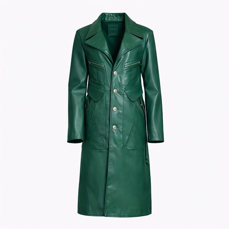 Thumbnail of Green Planet Long Leather Jacket image