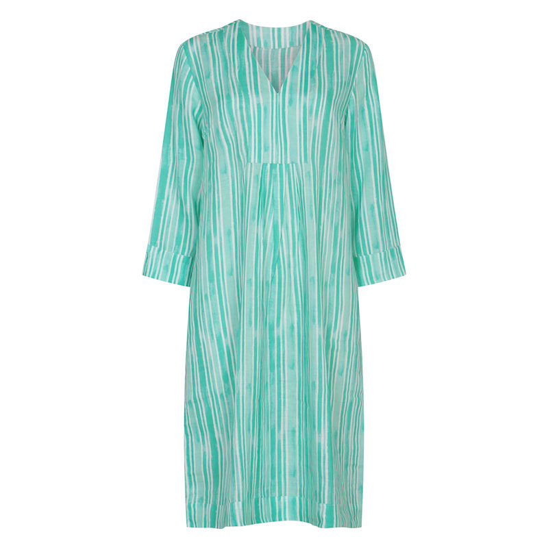 dream interpretation green dress Stripe Picot Linen Green | NoLoGo-chic sequins prom dresses