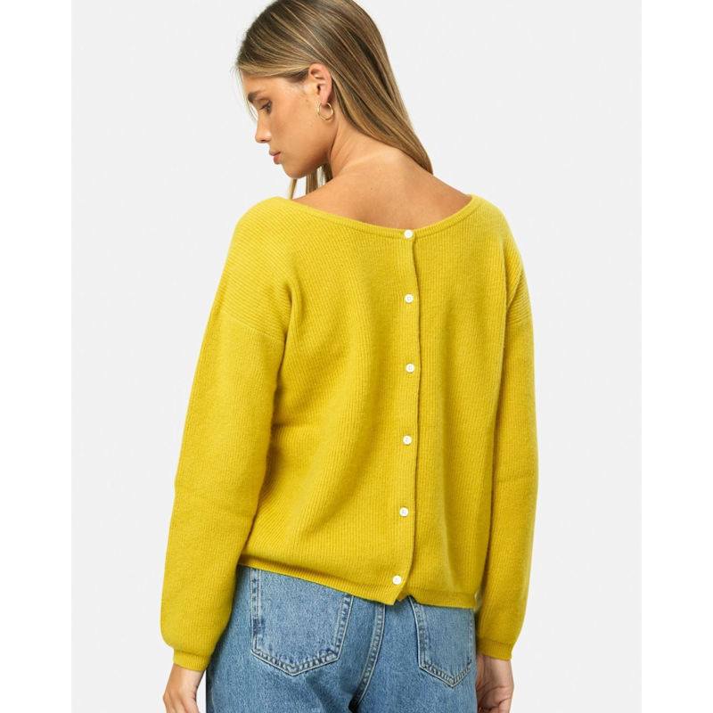 Thumbnail of Greta Yellow Ochre Cashmere Cardigan image