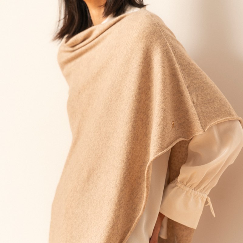 Thumbnail of Beige Cashmere Poncho image