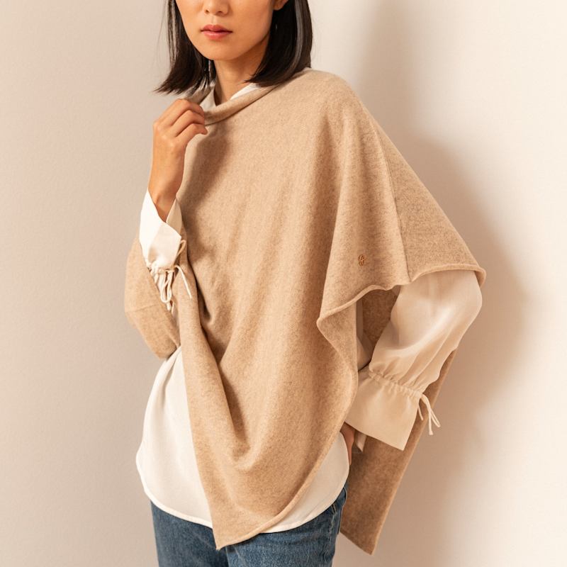 Thumbnail of Beige Cashmere Poncho image