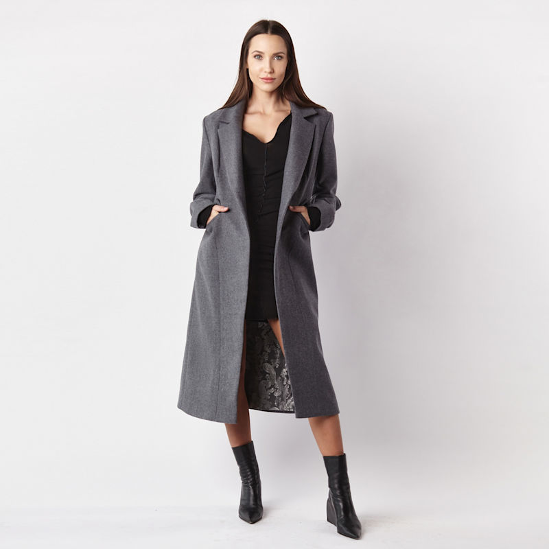 Thumbnail of Grey Classic Wool Coat image