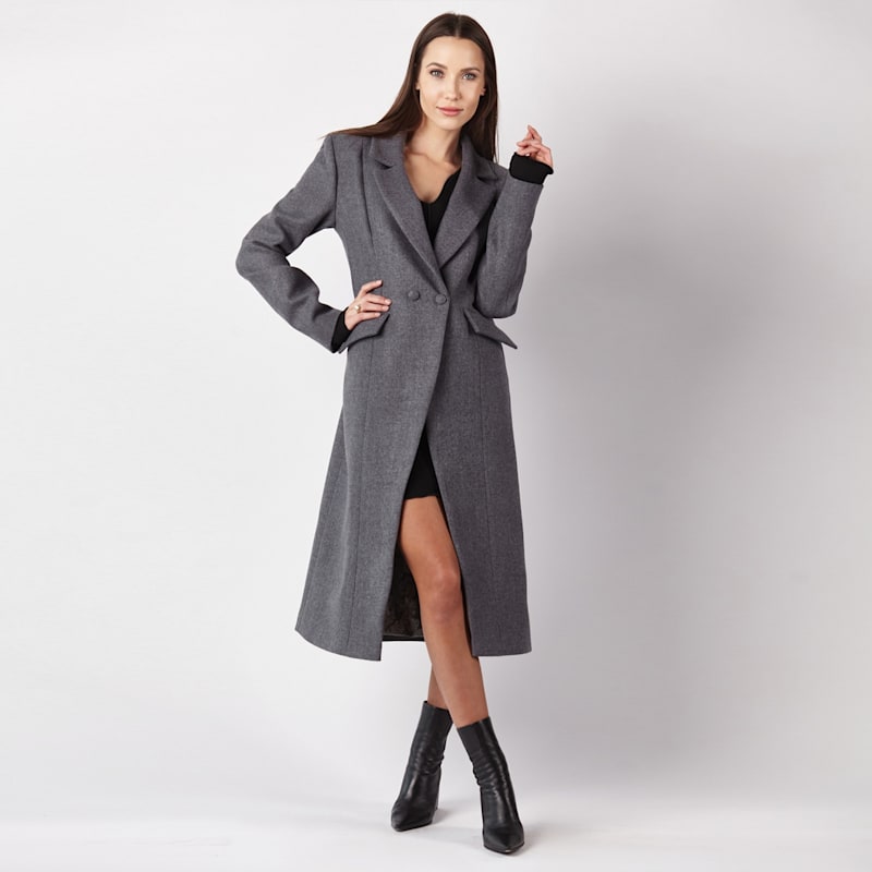 Thumbnail of Grey Classic Wool Coat image