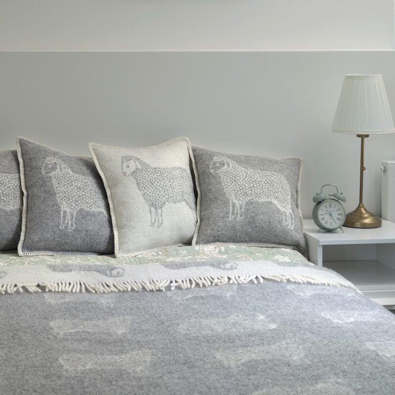 Thumbnail of Grey Dot Sheep Wool Cushion image