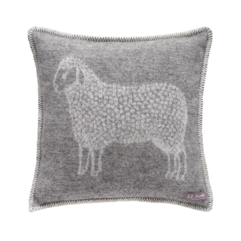Thumbnail of Grey Dot Sheep Wool Cushion image