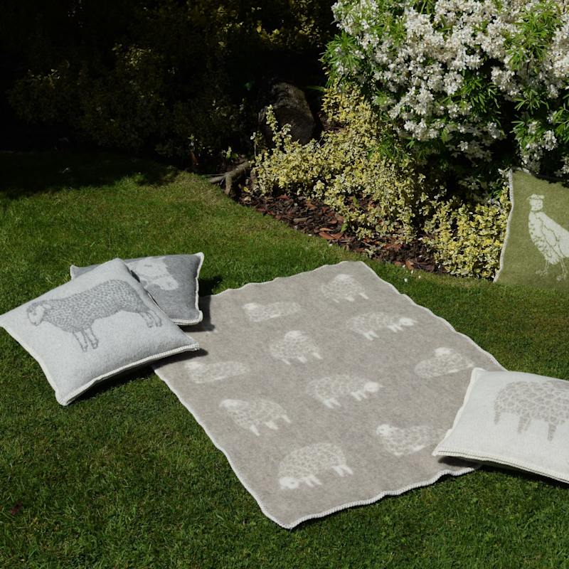 Thumbnail of Grey Dot Sheep Wool Cushion image