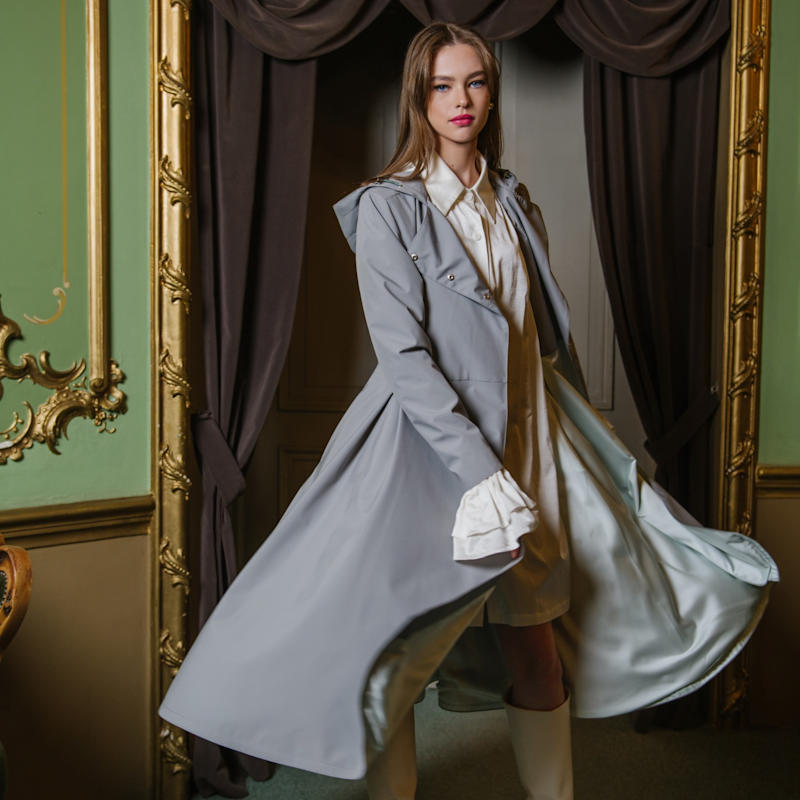 Grey Trench Coat For Spring: Graceful Grey | RainSisters