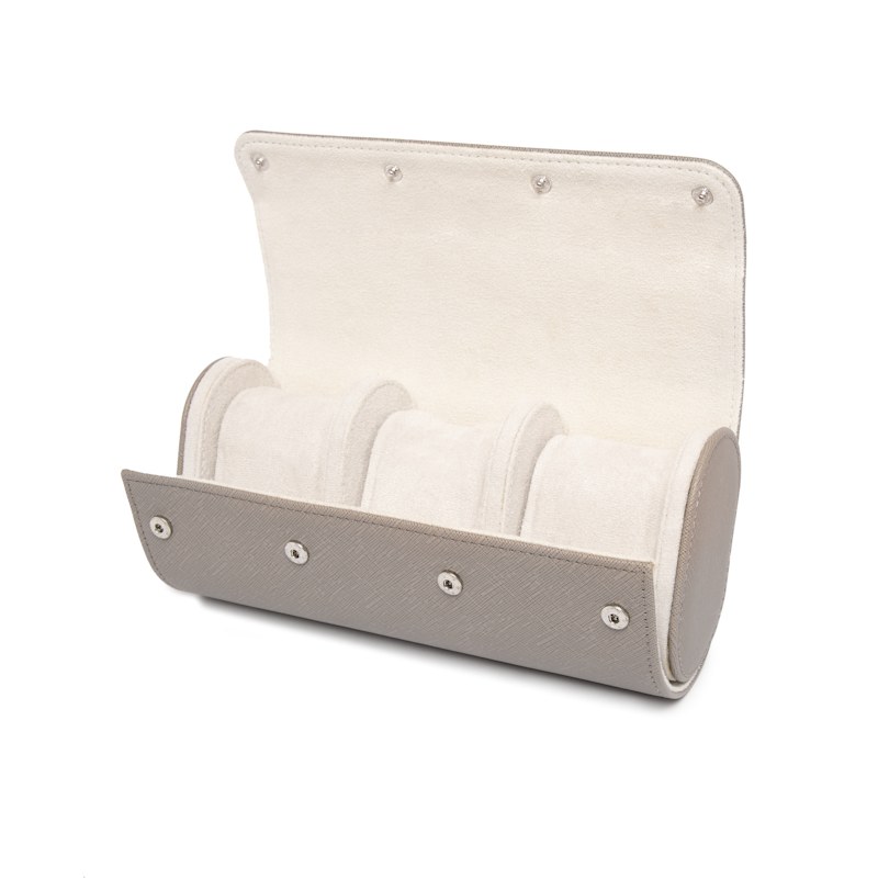 Thumbnail of Grey Leather Watch Roll | Luxury Travel Watch Storage Case image