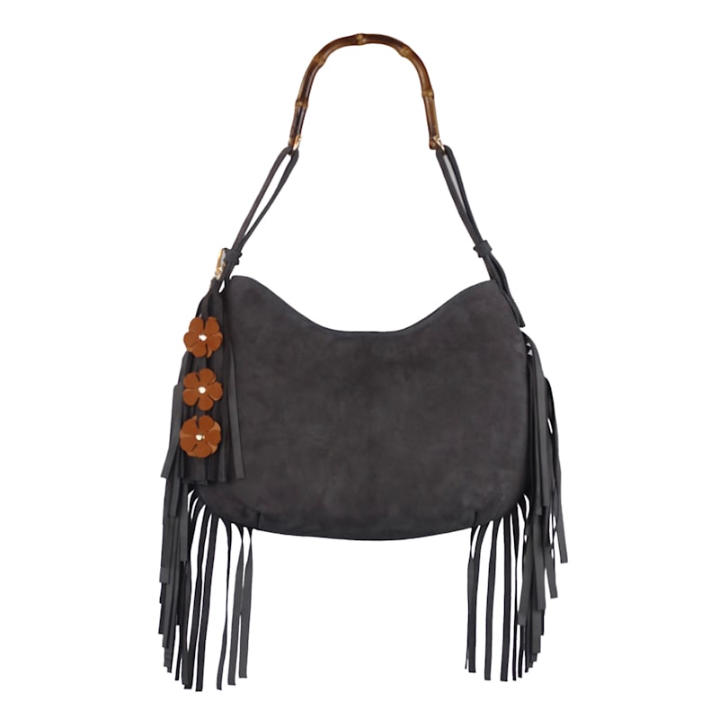 Thumbnail of Grey Suede Fringe Gordon Bag image