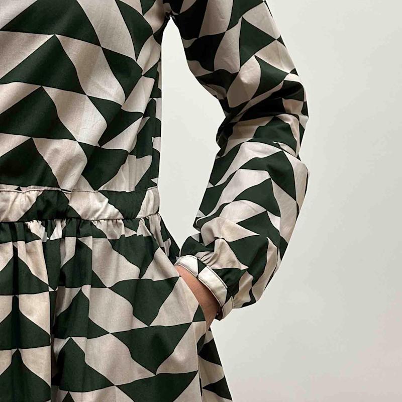 Thumbnail of Grobund Agnete Dress - Green Quilt Pattern image