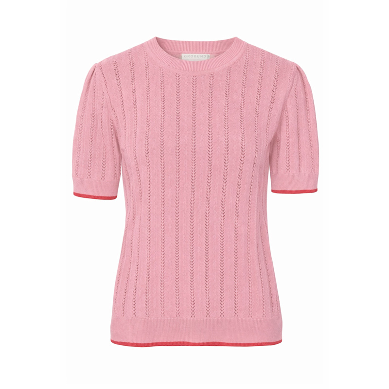 Thumbnail of Grobund Almine Tee – In Soft Rose With Contrast Trim image