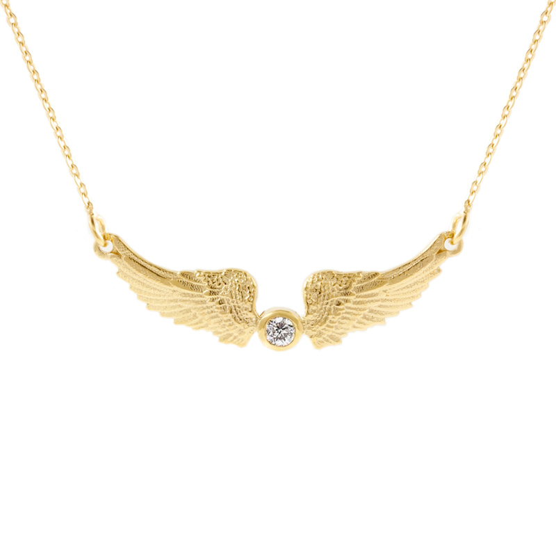 Thumbnail of Guardian Angel Diamond Necklace – Gold image