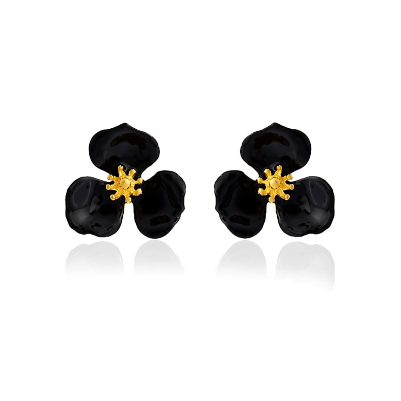 Thumbnail of Black Bloom Flower Earrings image