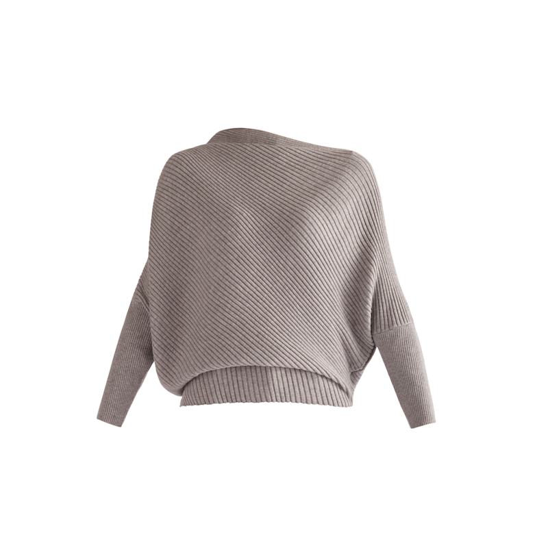 Thumbnail of Draped Knitted Jumper In Grey image