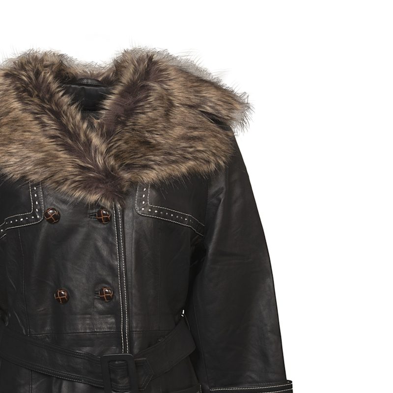 Thumbnail of Royal Julep - Black Leather Long Coat image
