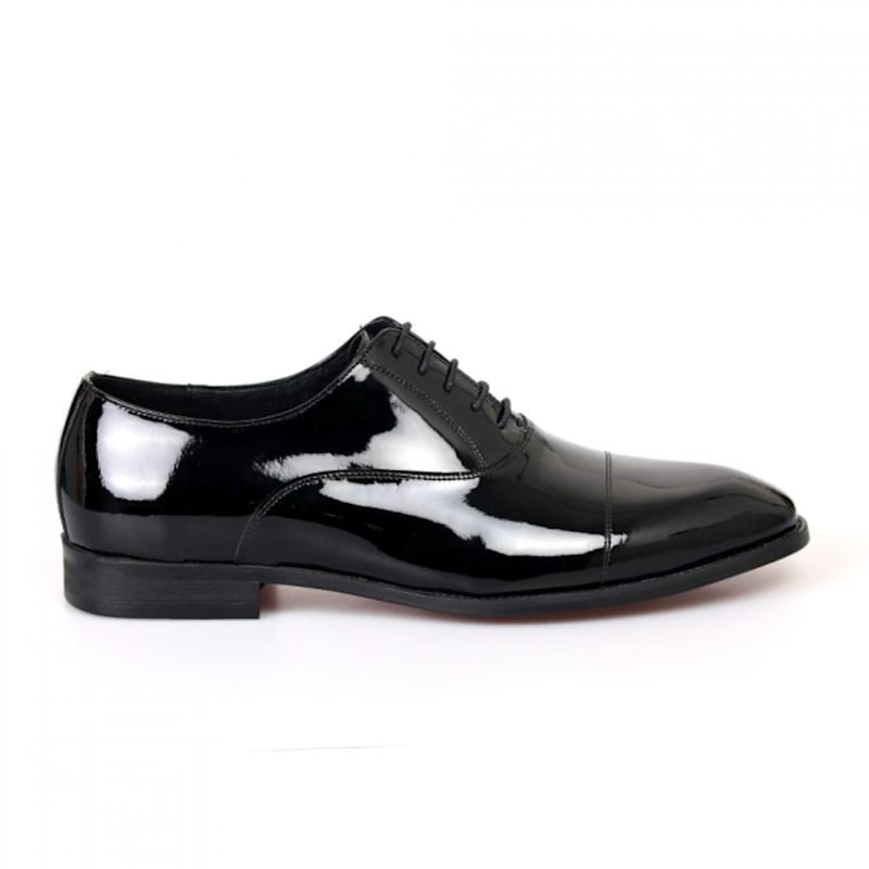 Men's Frederick Patent Oxford Dress Shoe- Black | 10 UK | David Wej