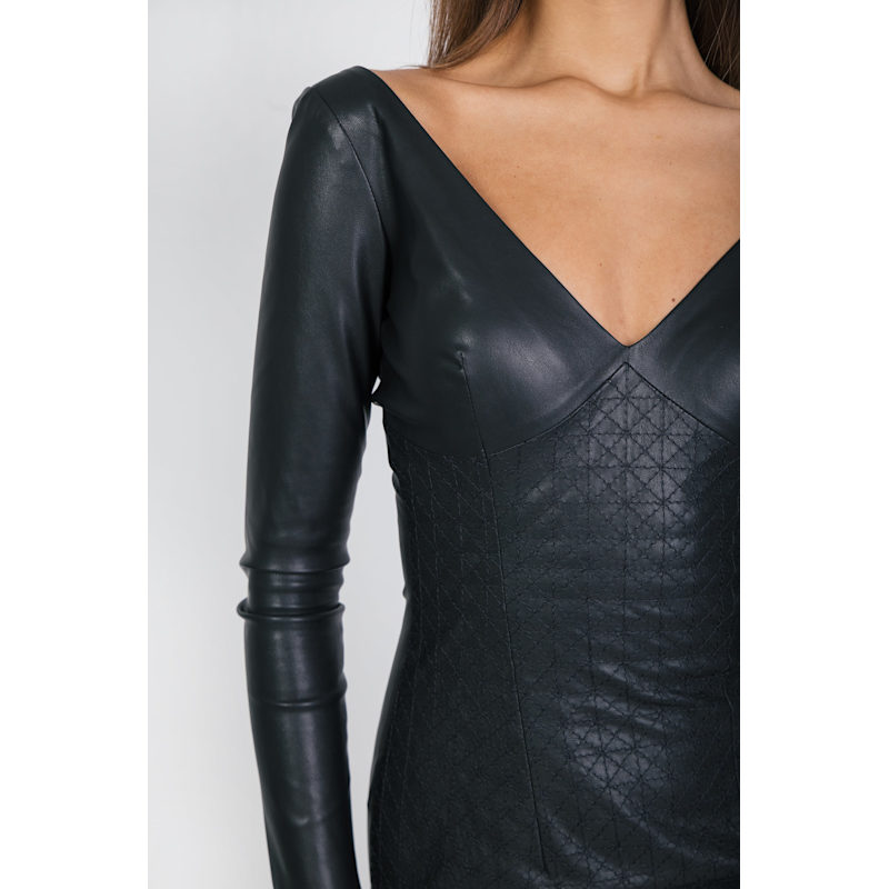 Thumbnail of Leather Dress - Black image