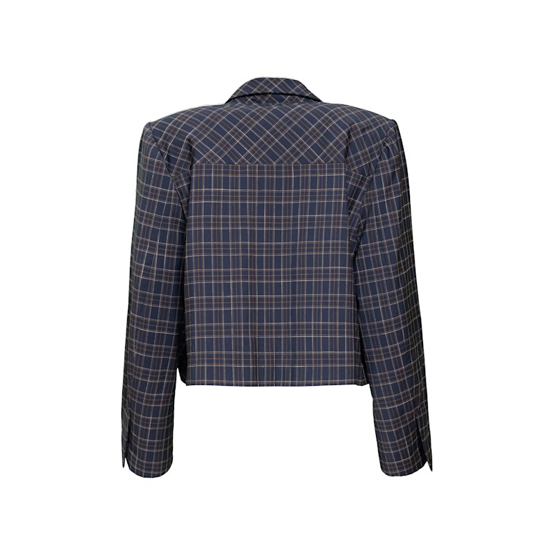 Thumbnail of Hager - Navy Blue Crop Blazer image