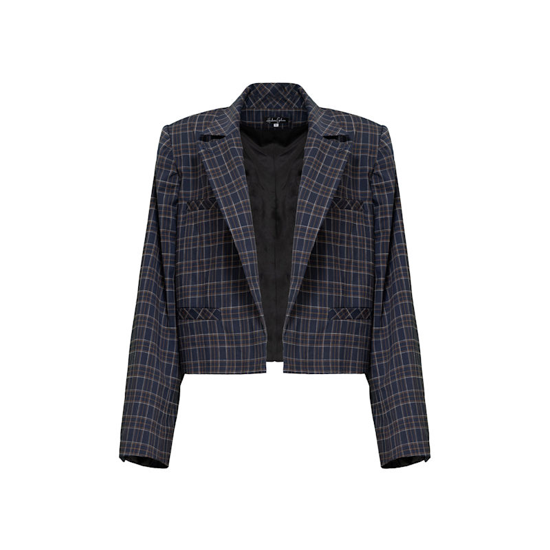 Thumbnail of Hager - Navy Blue Crop Blazer image