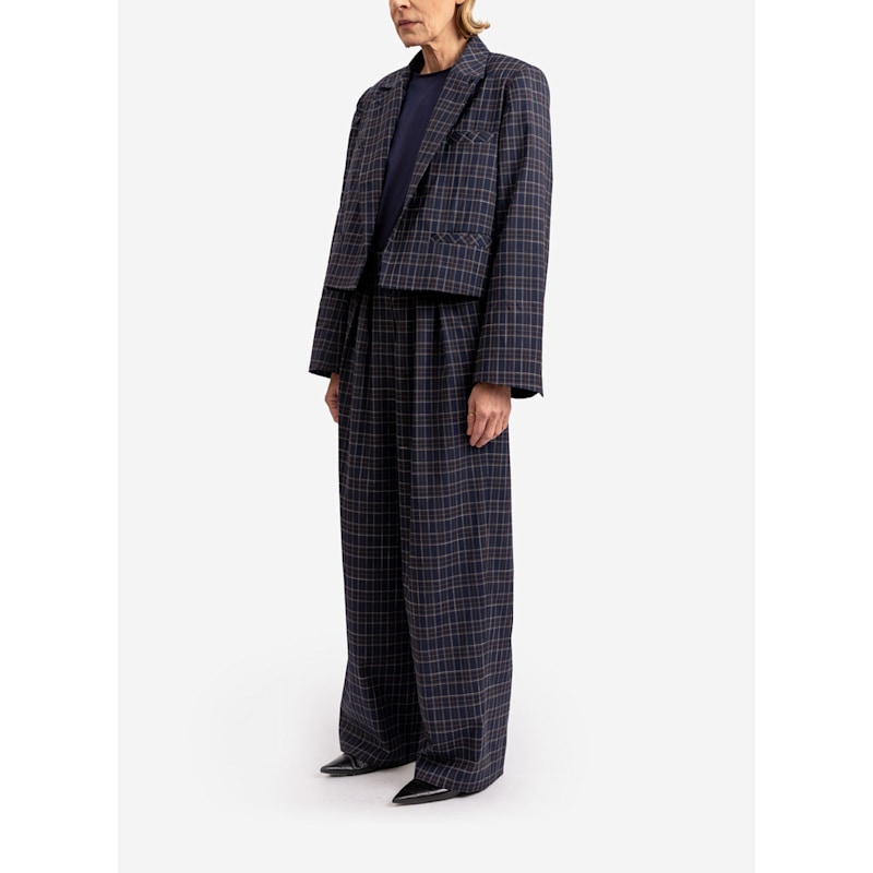 Thumbnail of Hager - Navy Blue Crop Blazer image