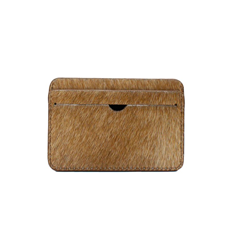 Thumbnail of Hair-On Hide Leather Cardholder – Slim Cowhide Wallet image
