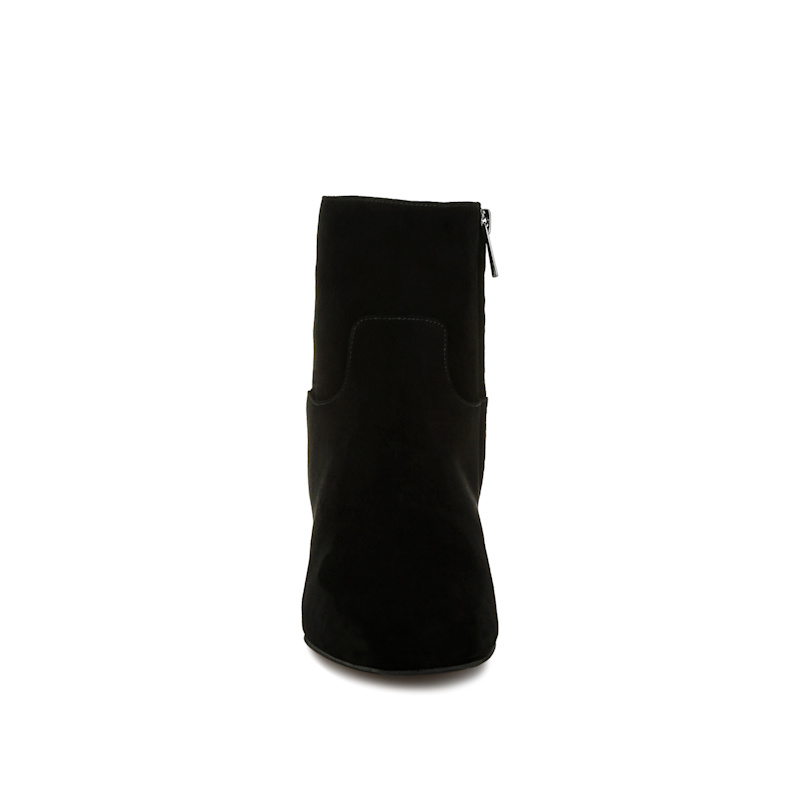 Thumbnail of Hakra Flared Heel Suede Boots In Black By Rag & Co image