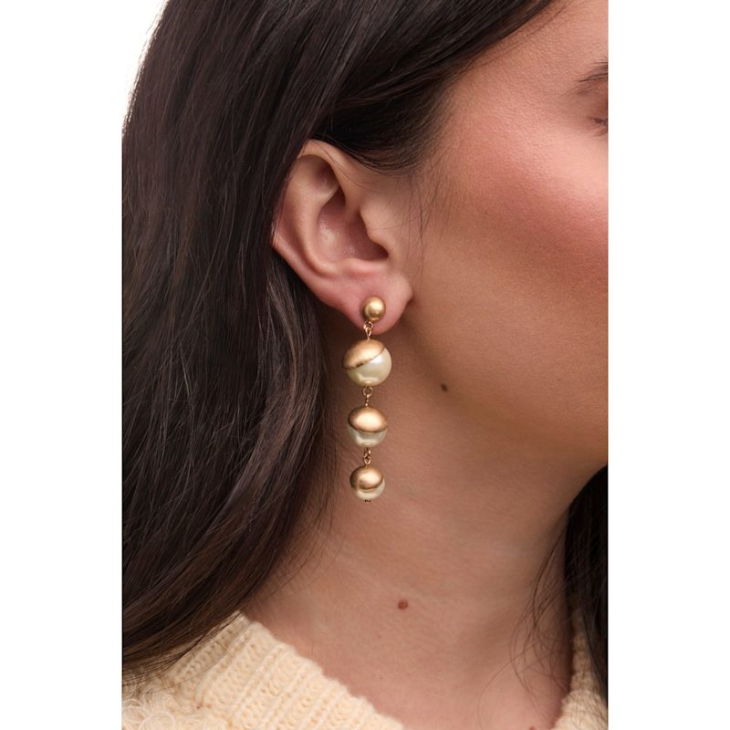 Thumbnail of Half Moon White Earring image