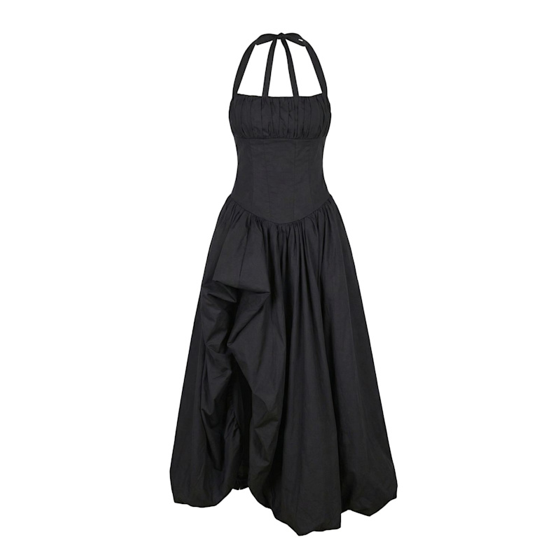 Thumbnail of Halter Corset Maxi Dress With Sculpted Bodice image