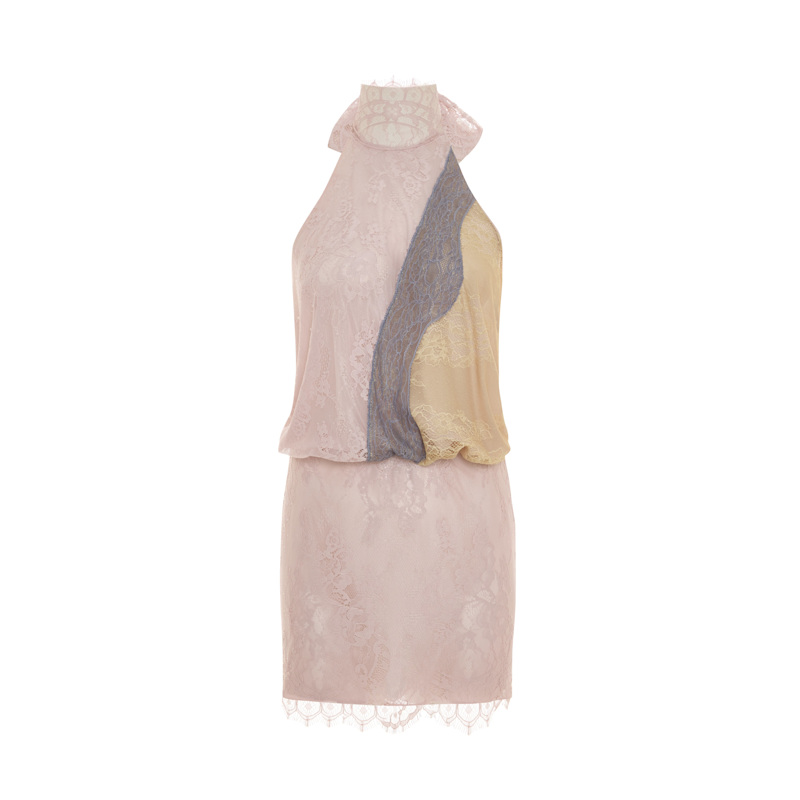 Thumbnail of Halter Neck Mini Dress In Dusty Rose image