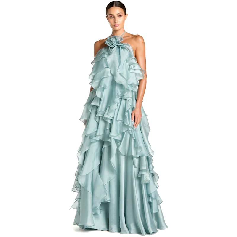 halter dress formal long Plunging V-Neck Long Halter Formal Dress main image 1