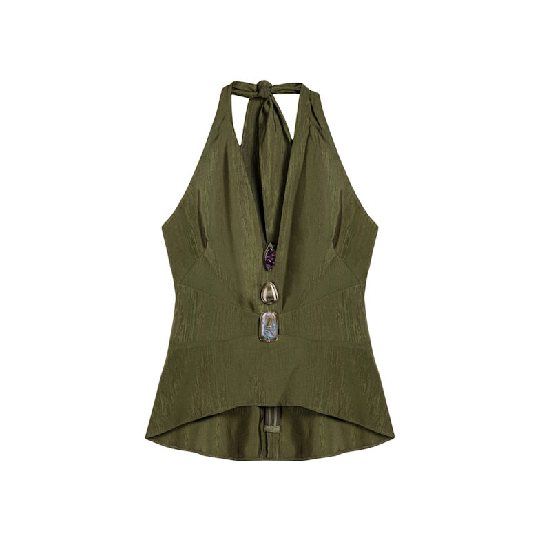 Halter Neck Peplum Top | NOCTURNE | Wolf & Badger