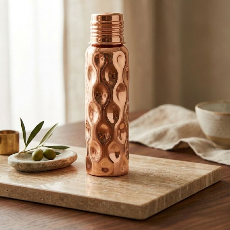 Thumbnail of Hammered Pure Copper Water Bottle image