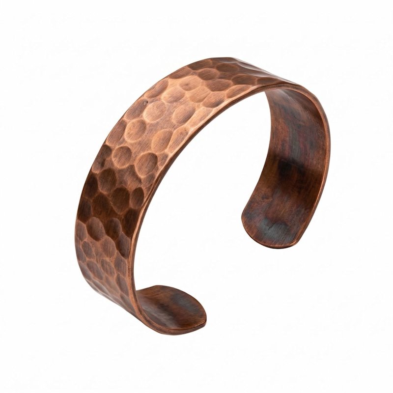 Thumbnail of Hammered Solid Copper Wide Cuff Bracelet image