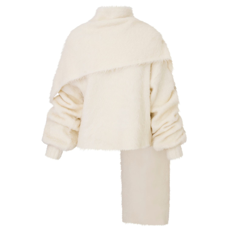Thumbnail of Hana Cream Alpaca Scarf Sweater image